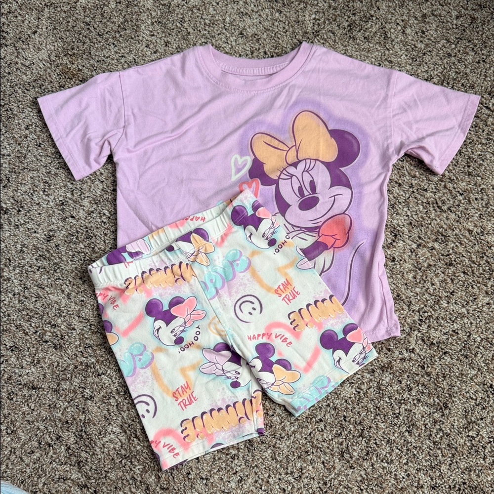DISNEY TODDLR GIRL MINNIE MOUSE BIKER SHORT SET